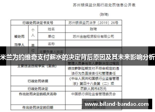米兰为约维奇支付薪水的决定背后原因及其未来影响分析